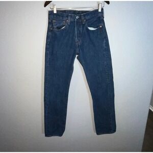 Levi Strauss Co 501 Women Jeans Dark Wash Button Fly Straight Leg W28 L32